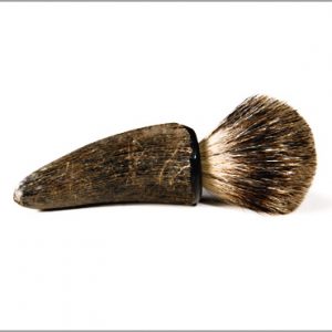 Pure Badger Shaving Brush with Unpolished Dark Cattle Horn Tip